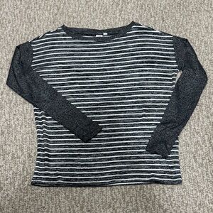 GAP Black and White Softspun Striped Knit Top